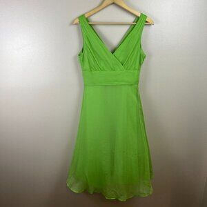 J. Crew Sophia Silk Crepe Midi Dress Size 6 Lime Green Special Occasion Event